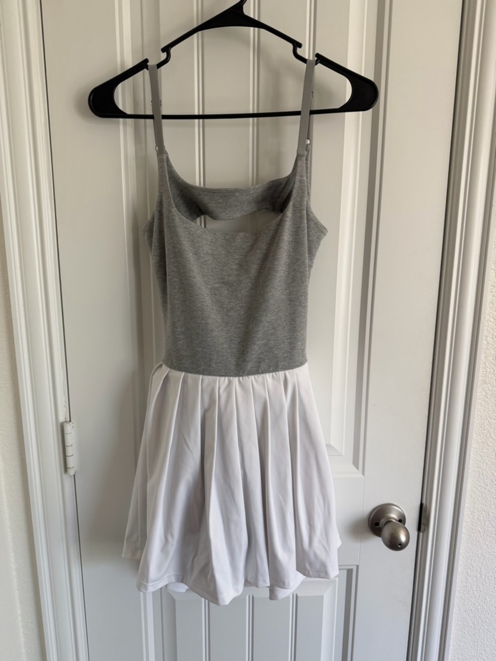 Free People Gray and White Pleated Skirt Dress Small - Picture 4 of 6